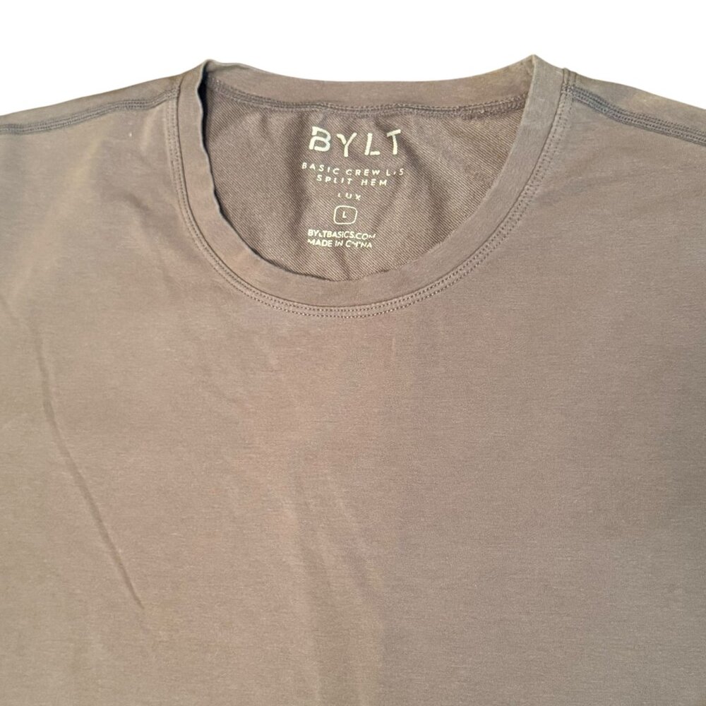 Bylt Basics Men's Large Gray Basic Crew Split Hem… - image 3